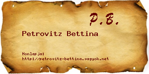 Petrovitz Bettina névjegykártya